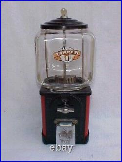 Vintage Victor 1 Cent Model Topper Gumball Machine, Oak Acorn Store