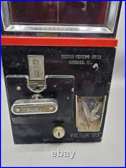 Vintage Victor 88 5 Cent Vending Machine Black Red Unlocked Missing Key