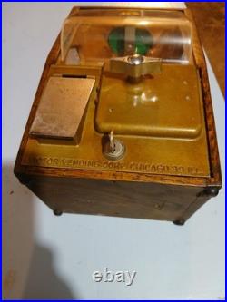 Vintage Victor Baby Grand Gumball Machine 5 Cent Nickel With Keys