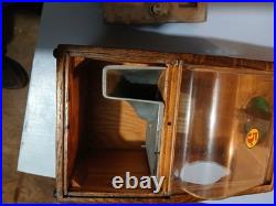 Vintage Victor Baby Grand Gumball Machine 5 Cent Nickel With Keys