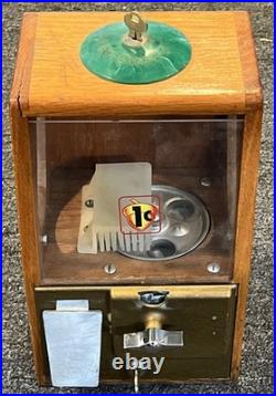Vintage Victor Baby Grand Gumball Vending Machine 1 Cent Penny With Keys