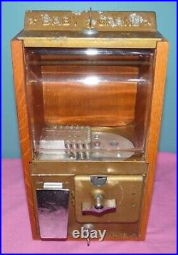 Vintage Victor Baby Grand Penny 1 Cent Vending Gumball Machine Wood