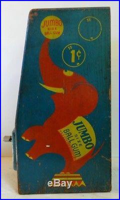 Vintage Victor Jumbo 1 Cent Gumball Vending Machine, Great Elephant Graphics