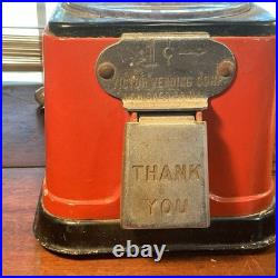 Vintage Victor K Vending Corp. Topper 1 Cent Gumball Machine Sidewinder