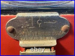 Vintage Victor K Vending Corp. Topper 1 Cent Gumball Machine Sidewinder