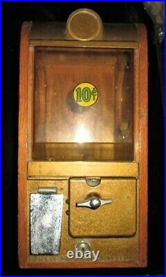 Vintage Victor Super V Grandad Gumball Candy Vending Machine Wooden Works Wood