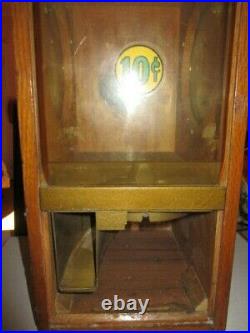 Vintage Victor Super V Grandad Gumball Candy Vending Machine Wooden Works Wood