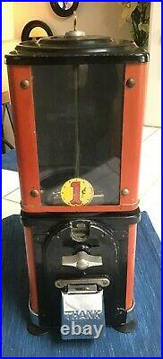 Vintage Victor Topper 1 Cent Penny Coin Op Gumball Candy Vending Machine 676A
