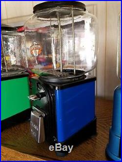 Vintage Victor Topper glass gumball machine blue restored original
