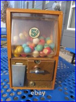 Vintage Victor Vending Baby Grand 5C Gumball Machine Chicago Illinois Wood RARE