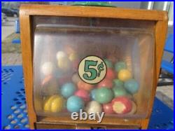 Vintage Victor Vending Baby Grand 5C Gumball Machine Chicago Illinois Wood RARE