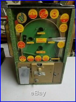 Vintage Victor Vending Co 1 Cent Gumball Baseball Vending Game