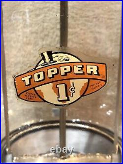 Vintage Victor Vending Corp. Topper 1 Cent Gumball Machine