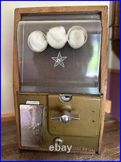 Vintage Victor Vending Corp Wooden Oak Toy Gumball Candy Machine. 25 Cent