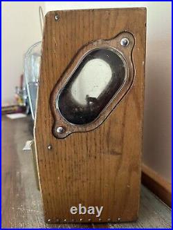 Vintage Victor Vending Corp Wooden Oak Toy Gumball Candy Machine. 25 Cent