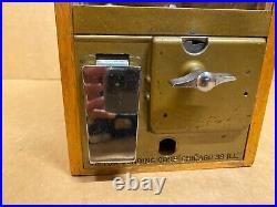 Vintage Victor Vending Super V Gumball Machine Chicago Illinois Wood Enclosure