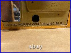 Vintage Victor Vending Super V Gumball Machine Chicago Illinois Wood Enclosure