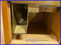Vintage Victor Vending Super V Gumball Machine Chicago Illinois Wood Enclosure