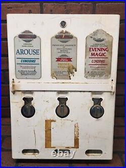 Vintage Wall Hanging Condom Dispenser Machine with Sealed Vintage Condoms Key