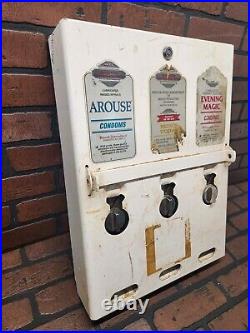 Vintage Wall Hanging Condom Dispenser Machine with Sealed Vintage Condoms Key