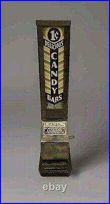 Vintage Walzer Moderne Vendor 1 Cent Candy Bar / Gum Machine