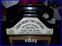 Vintage Weight and Fortune 1 Cent Coin Op Machine from 1950's