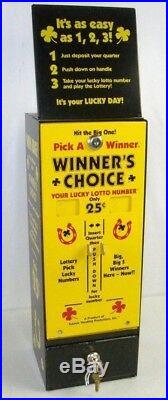 Vintage Winner's Choice 25 Cent Quarter Pull tab Lotto Lottery Gaming Machine