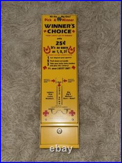 Vintage Winner's Choice 25¢ Lucky Lotto Number Pull Tab Vending Machine With Keys Vintage Winner's Choice 25¢ Lucky Lotto Number Pull Tab Vending Machine With Keys