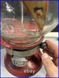 Vintage Working Columbus 1-Cent Model A Peanut Vending Machine W barrel Locks