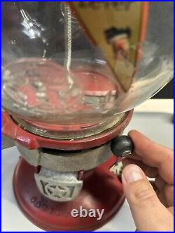 Vintage Working Columbus 1-Cent Model A Peanut Vending Machine W barrel Locks
