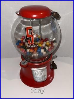 Vintage Working Columbus 5-Cent Gumball Vending Machine with 2-Barrel Locks & Keys