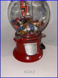 Vintage Working Columbus 5-Cent Gumball Vending Machine with 2-Barrel Locks & Keys