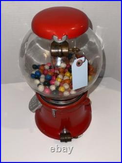 Vintage Working Columbus 5-Cent Gumball Vending Machine with 2-Barrel Locks & Keys