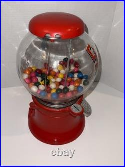 Vintage Working Columbus 5-Cent Gumball Vending Machine with 2-Barrel Locks & Keys