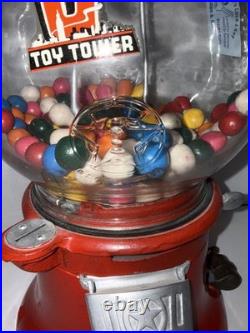Vintage Working Columbus 5-Cent Gumball Vending Machine with 2-Barrel Locks & Keys