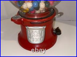 Vintage Working Columbus 5-Cent Gumball Vending Machine with 2-Barrel Locks & Keys