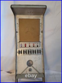 Vintage Working Silver Queen Lawrence Mfg Co Gum Penny Vending Machine with Key