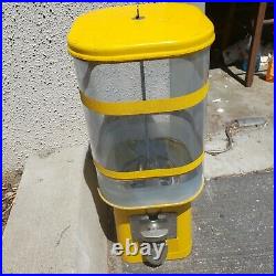 Vintage Yellow Gum Ball Vending Machine