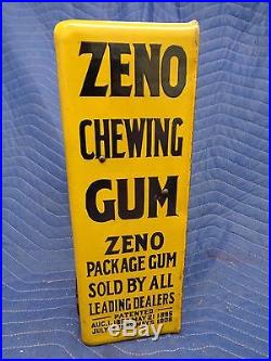 Vintage ZENO YELLOW PORCELAIN penny one cent Chewing GUM Machine
