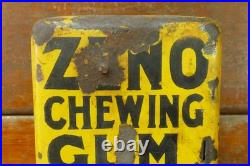 Vintage Zeno Chewing Gum 1 Cent Vending Porcelain Coin Operated Machine Front