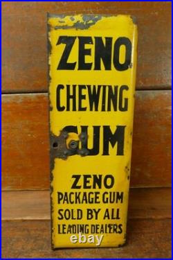 Vintage Zeno Chewing Gum 1 Cent Vending Porcelain Coin Operated Machine Front