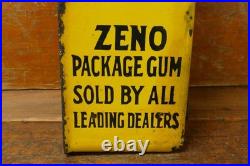 Vintage Zeno Chewing Gum 1 Cent Vending Porcelain Coin Operated Machine Front