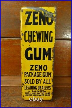 Vintage Zeno Chewing Gum 1 Cent Vending Porcelain Coin Operated Machine Front