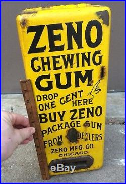 Vintage Zeno Chewing Gum Vending Machine Candy Advertising Sign Collectible USA