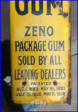 Vintage Zeno Chewing Gum Vending Machine Candy Advertising Sign Collectible USA
