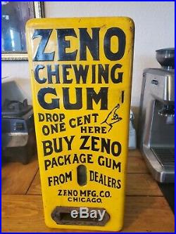 Vintage Zeno Chewing Gum Vending Machine Collectible Needs Work