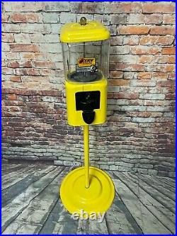 Vintage coin op Acorn original 5 cent glass candy machine restored with stand