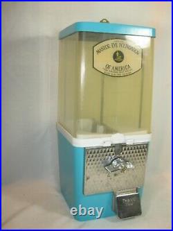 Vintage coin operated nickel vending gumball machine Master Eye America promo