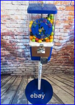 Vintage gumball machine LA Dodgers theme candy machine with metal stand