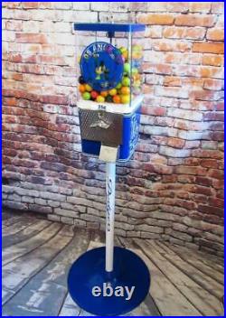 Vintage gumball machine LA Dodgers theme candy machine with metal stand